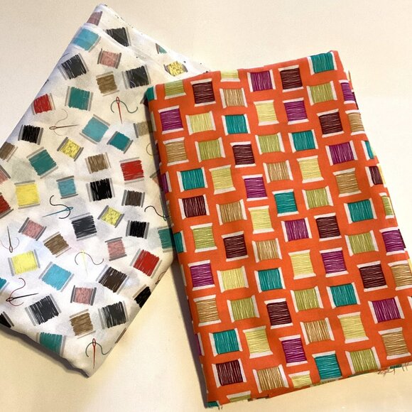 2 Michael Miller "Cool Spools" Cotton Fabric Material Sewing Quilting - Picture 1 of 9